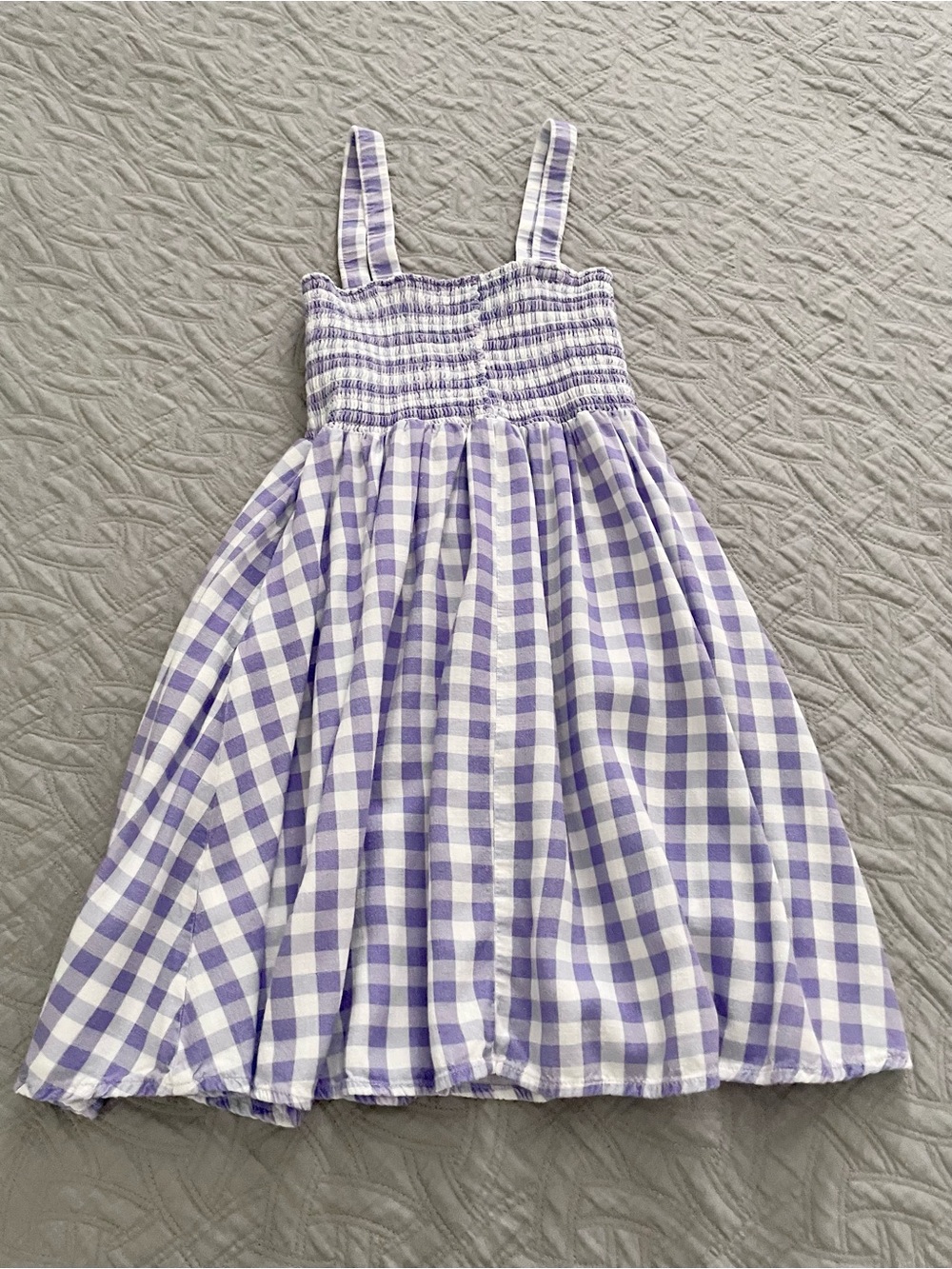 Maaji Girl’s Lavender Gingham Smocked Sundress Size 10 - Picture 2 of 7